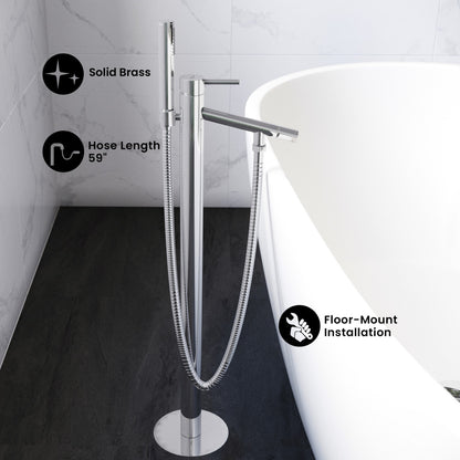 Plaisir Freestanding Bathtub Faucet in Chrome