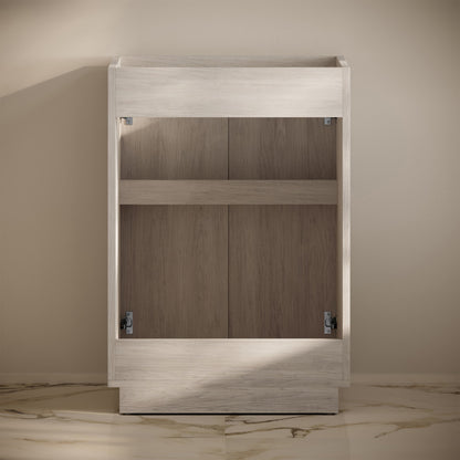St. Tropez 24" Freestanding Bathroom Vanity Cabinet without Top in White Oak