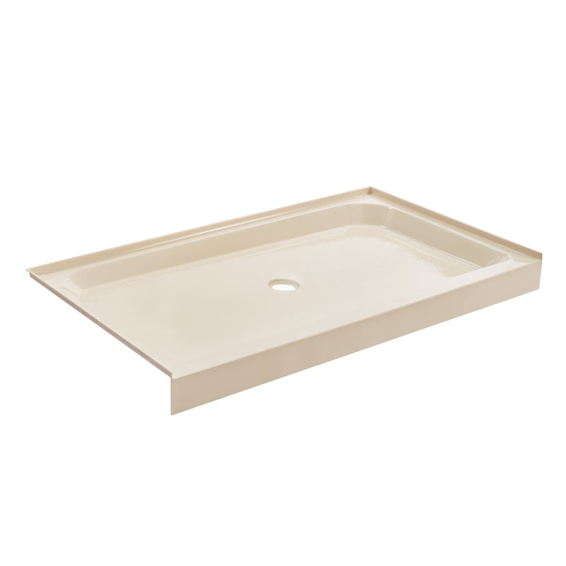 Voltaire 60" x 36" Single-Threshold, Center Drain, Shower Base in Biscuit