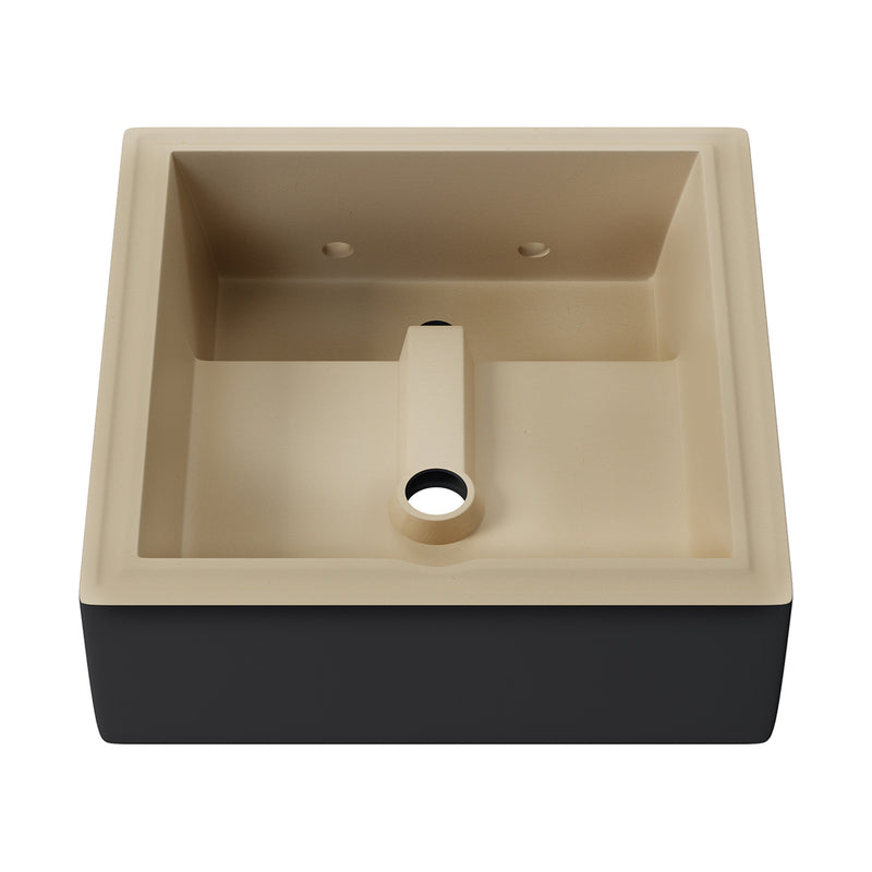 Claire 15" Ceramic Wall Mount Sink in Matte Black