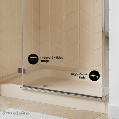 Voltaire 48" x 36" Single-Threshold, Left-Hand Drain, Shower Base in Biscuit