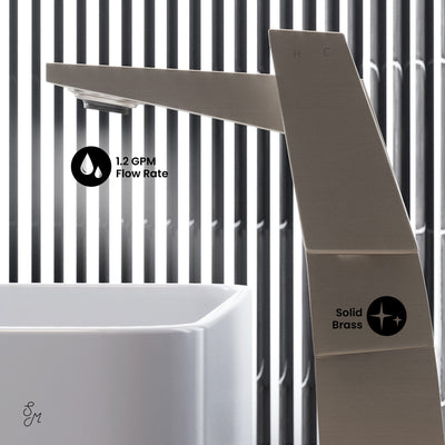 Carre Single Hole, Single-Handle, High Arc Bathroom Faucet in Brushed Nickel