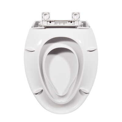 Elongated Toilet Seat with Toddler Seat Built In, Family Toilet Seat in Glossy White