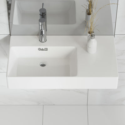 St. Tropez 30" Rectangle Wall-Mounted Sink with Left Side Faucet Mount