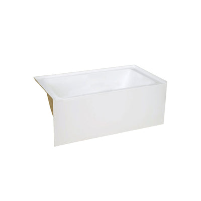 Voltaire 48 x 32 Skirted Left Drain Soaking Apron Bathtub in Glossy White with Integrated Overflow, Drain Included