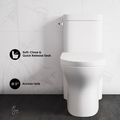 Monaco One-Piece Elongated Left Side Flush Handle Toilet 1.28 gpf