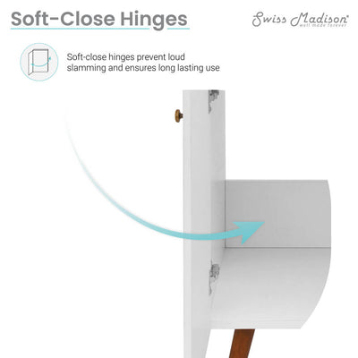 Manoir 24" Freestanding Bathroom Vanity in White with Sink Top