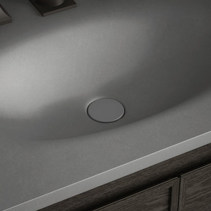 Lisse Concrete Bathroom Sink Non-Overflow Pop Up Drain in Matte Dark Gray