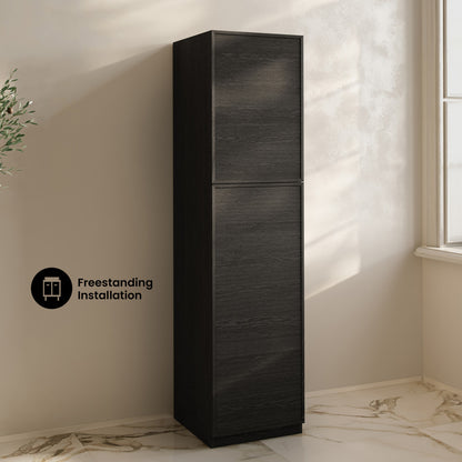 St. Tropez 15 x 15 x 60 Freestanding Linen Cabinet in Black Oak