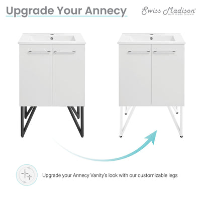 Annecy Vanity Legs Matte White