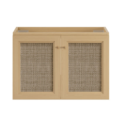 Classe 30" Wall-Mounted Bathroom Vanity in Natural Oak without Sink Top