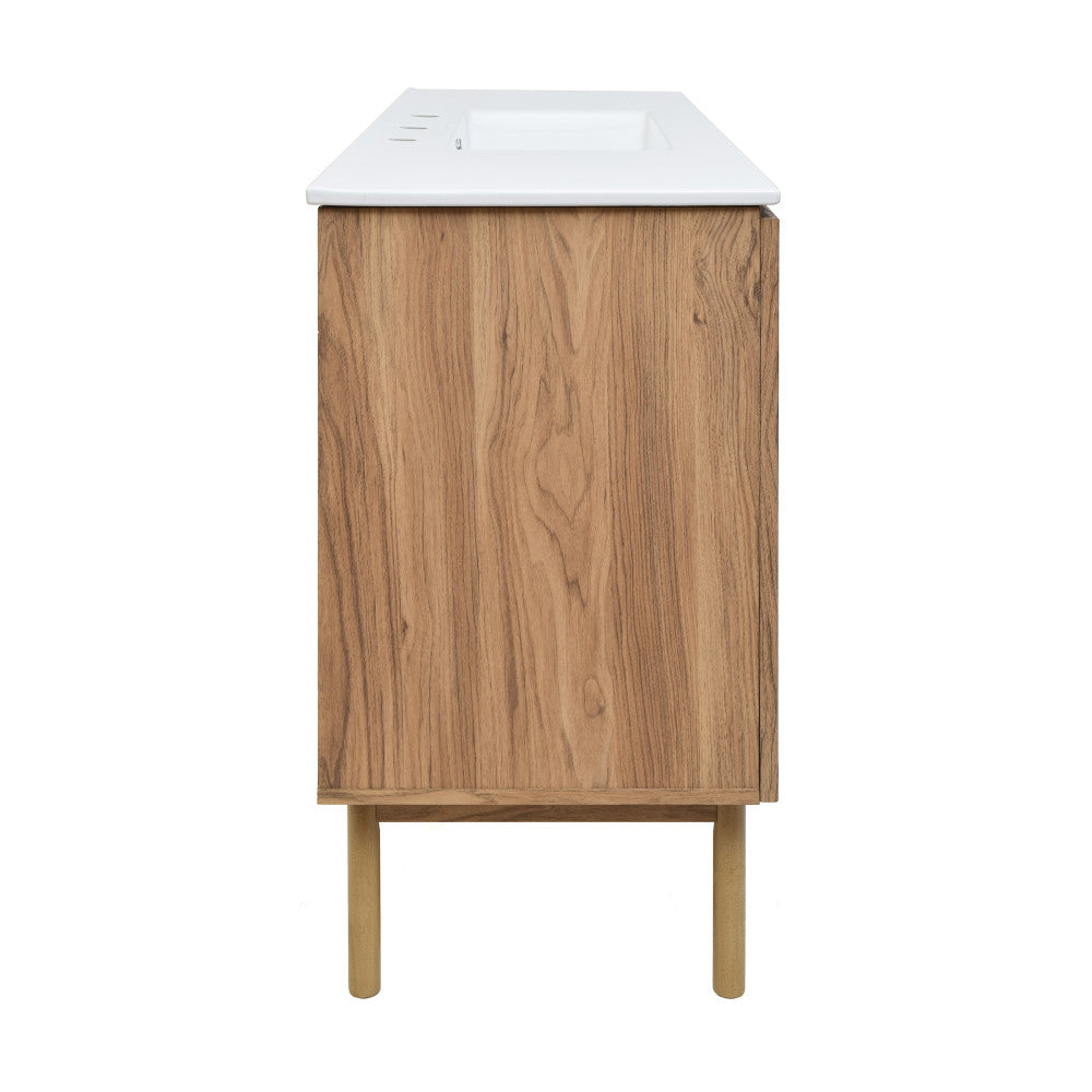 Classe 48" Freestanding Bathroom Vanity in Golden Oak with 3-Hole Widespread Sink Top