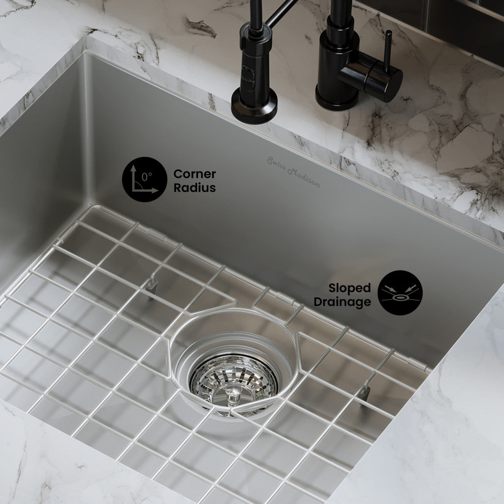 Tourner 21 x 18 Stainless Steel, Single Basin, Undermount Kitchen Sink