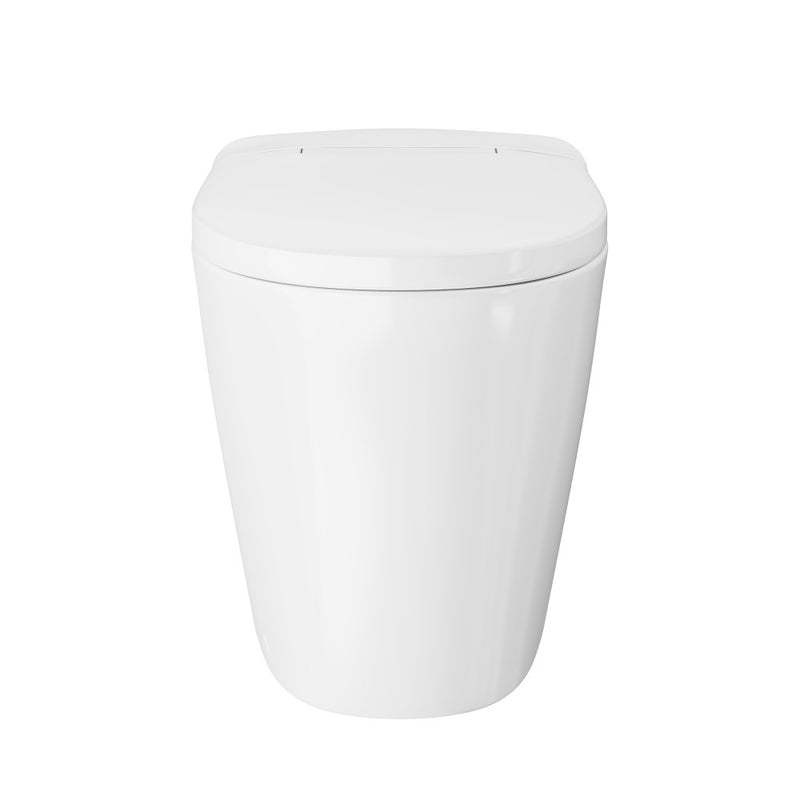 Hugo H Power Flush Tankless Toilet 7" Back Outlet 1 GPF Non-Electric Toilet with Integrated Tank in Glossy White