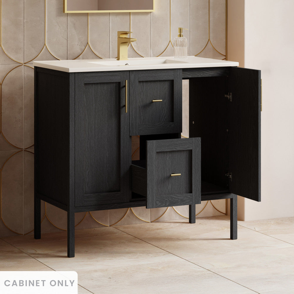 Forme 36" Modular Freestanding Bathroom Vanity Cabinet without Top in Black Oak