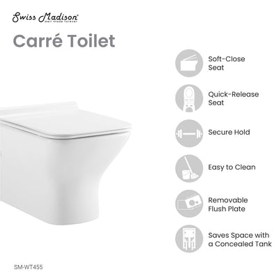 Carre Wall-Hung Elongated Toilet Bowl