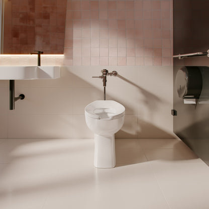 Marquette Rear Outlet Commercial Elongated Top Spud Flushometer Toilet Bowl