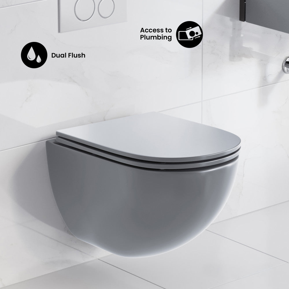 St. Tropez Wall-Hung Toilet Bowl Only in Matte Gray