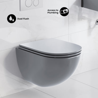 St. Tropez Wall-Hung Toilet Bowl Only in Matte Gray