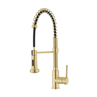 Nouvet Single Handle, Pull-Down Kitchen Faucet in Brushed Gold