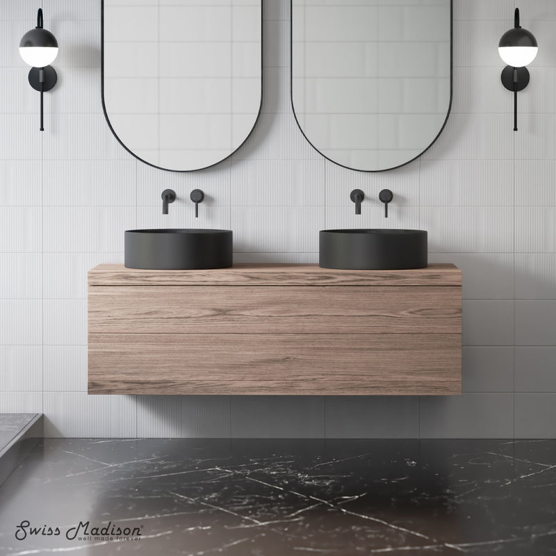 Beau 16.5" Round Vessel Bathroom Sink in Matte Black