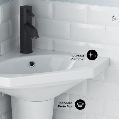 St.Tropez Corner Two-Piece Pedestal Sink