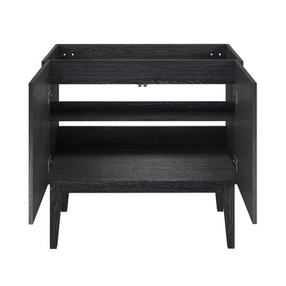 Bosse 36" Freestanding Bathroom Vanity Cabinet without Top in Black Oak