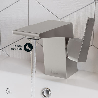 Carre Single Hole, Single-Handle, Bathroom Faucet in Brushed Nickel