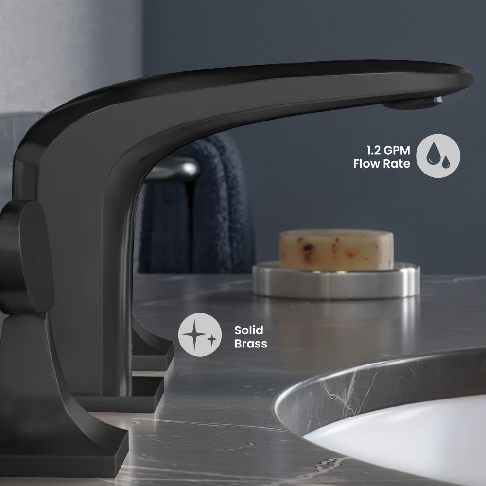 Chateau 8 in. Widespread, 2-Handle, Bathroom Faucet in Matte Black