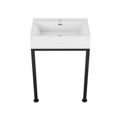 Concorde 24" Rectangle Console Sink with Matte Black Legs