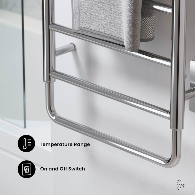 Ivy 8-Bar Electric Towel Warmer in Chrome