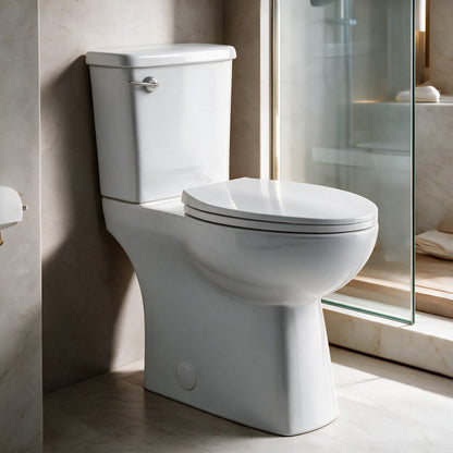 Classe Extra Tall Two-Piece 12" Rough-in 1.28 GPF Elongated Toilet – 21" Bowl Height – Glossy White