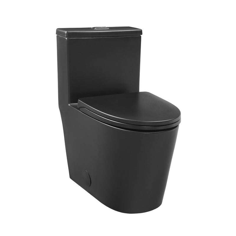 Dreux One Piece Elongated Dual Flush Toilet with 0.95/1.26 GPF in Matte Black