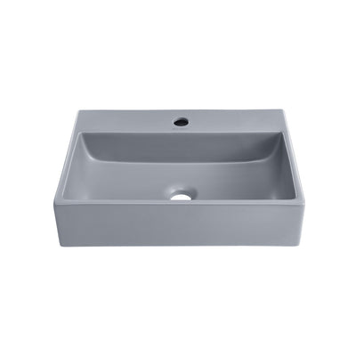 Claire 20"  Rectangle Ceramic Vessel Sink in Matte Gray