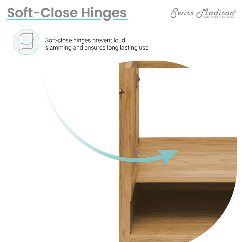 Chateau 24" Freestanding Bathroom Vanity in Golden Oak with Sink Top