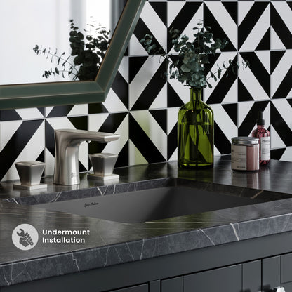 Plaisir 18.5" Rectangular Ceramic Undermount Bathroom Sink in Matte Gray