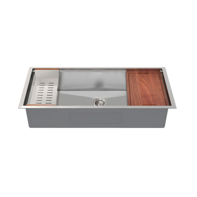 Rivage 45 x 19 Single Basin Undermount Kitchen Workstation Sink