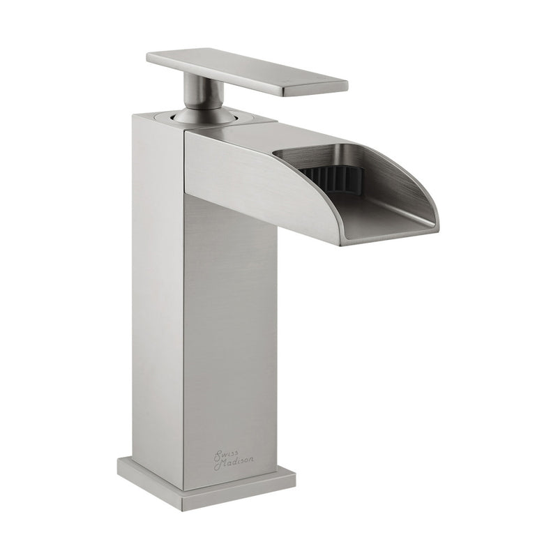 Concorde Single Hole, Single-Handle, Waterfall Bathroom Faucet in Brushed Nickel