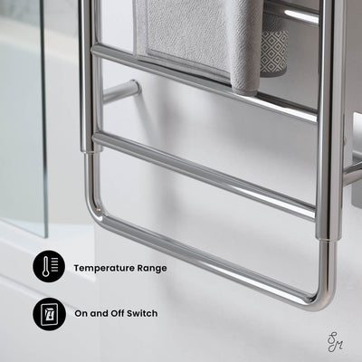Ivy 8-Bar Electric Towel Warmer in Chrome