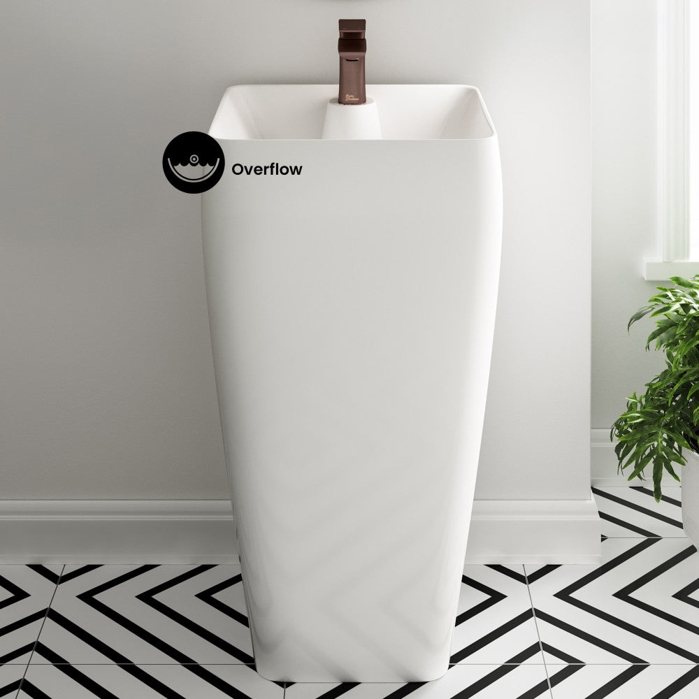 Carre One Piece Pedestal Sink
