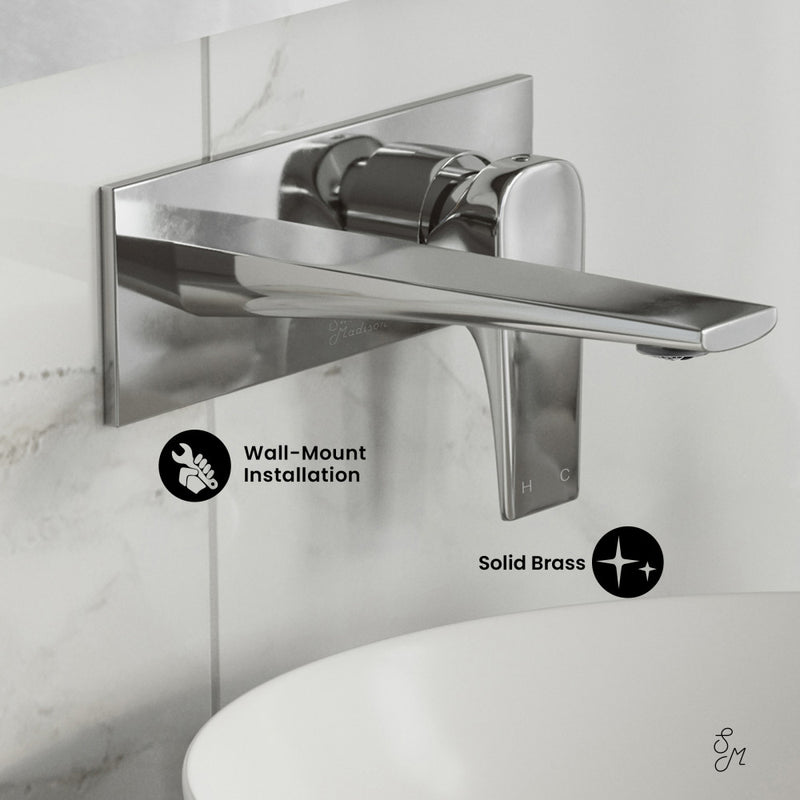 Monaco Single-Handle, Wall-Mount, Bathroom Faucet in Chrome