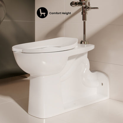 Marquette Rear Outlet Commercial Elongated Top Spud Flushometer Toilet Bowl