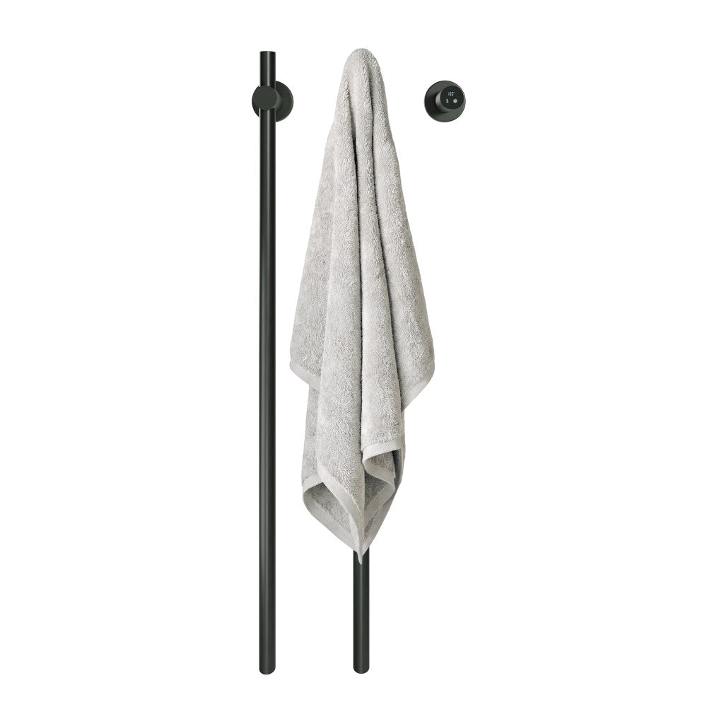 Monaco 2-Bar Electric Towel Warmer with Timer in Matte Black