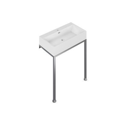 Concorde 30" Rectangle Console Sink with Matte Silver Legs