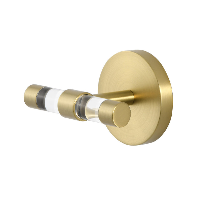 Verre Acrylic Robe Hook in Brushed Gold