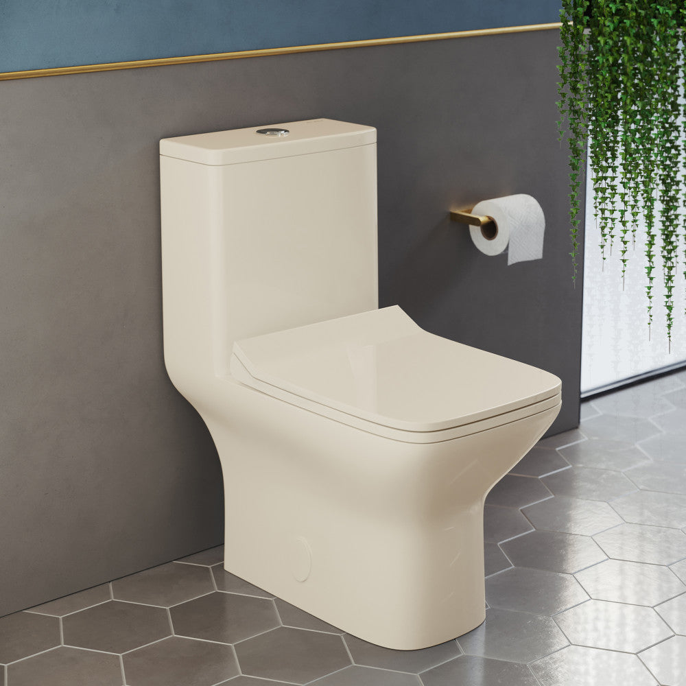 Carre One Piece Square Toilet Dual Flush 1.1/1.6 gpf in Bisque