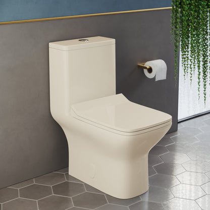 Carre One Piece Square Toilet Dual Flush 1.1/1.6 gpf in Bisque