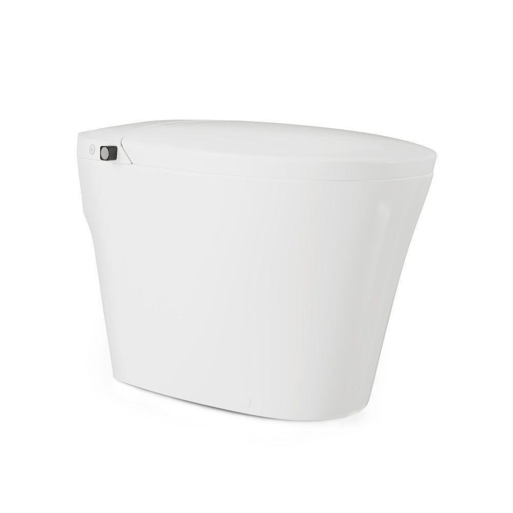 Hugo U Power Flush Tankless Toilet 10" Rough-in 1 GPF Non-Electric ADA Toilet with Integrated Tank and Manual Bidet in Glossy White