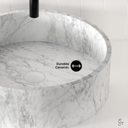 Monaco 17" Round Vessel Bathroom Sink in Marbled Gray