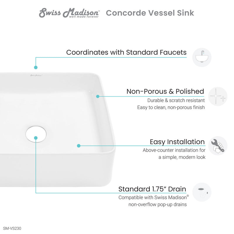 Concorde 15 Square Ceramic Vessel Sink